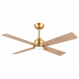 Ventilador de techo silencioso LINDEN en tono madera de haya Ø122 cm con luz LED