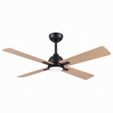 Ventilador de techo silencioso LINDEN en tono madera de haya Ø122 cm con luz LED