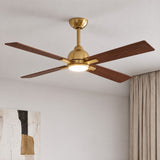 Ventilador de Techo Silencioso LINDEN en Tono Madera de Nogal Ø122 cm con Luz LED