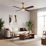 Ventilador de Techo Silencioso LINDEN en Tono Madera de Nogal Ø122 cm con Luz LED