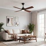 Ventilador de Techo Silencioso LINDEN en Tono Madera de Nogal Ø122 cm con Luz LED