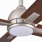 Ventilador de Techo Silencioso LINDEN en Tono Madera de Nogal Ø122 cm con Luz LED