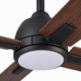 Ventilador de Techo Silencioso LINDEN en Tono Madera de Nogal Ø122 cm con Luz LED