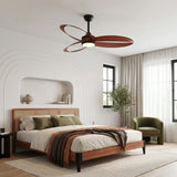 Ventilador de techo MAXI en madera de cerezo Ø132 cm silencioso con luz LED DC 40W