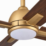 Ventilador de Techo Silencioso LINDEN en Tono Madera de Nogal Ø122 cm con Luz LED