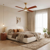 Ventilador de Techo Silencioso LINDEN en Tono Madera de Cerezo Ø122 cm con Luz LED