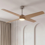 Parvez Beech And Chrome Tone Silent Ceiling Fan Ø152 cm With Led Light