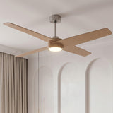 Parvez Beech And Chrome Tone Silent Ceiling Fan Ø152 cm With Led Light