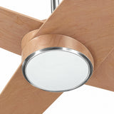 Parvez Beech And Chrome Tone Silent Ceiling Fan Ø152 cm With Led Light