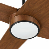 Ventilador de techo silencioso Parvez Black And Walnut Tone Ø152 cm con luz LED