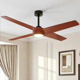 Ventilador de techo silencioso Parvez Negro y Cereza Ø152 cm con luz LED