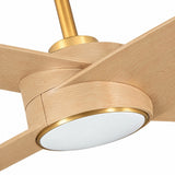 Ventilador de techo silencioso Parvez de tono madera natural Ø152 cm con luz LED