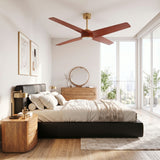 Ventilador de Techo Silencioso Parvez de Madera Cherry Ø152 cm con Luz LED