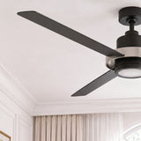 Ventilador de techo silencioso negro NEIL de Ø132 cm con luz LED