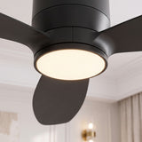 Ventilador de techo silencioso negro SOLEIL de Ø122 cm con luz LED