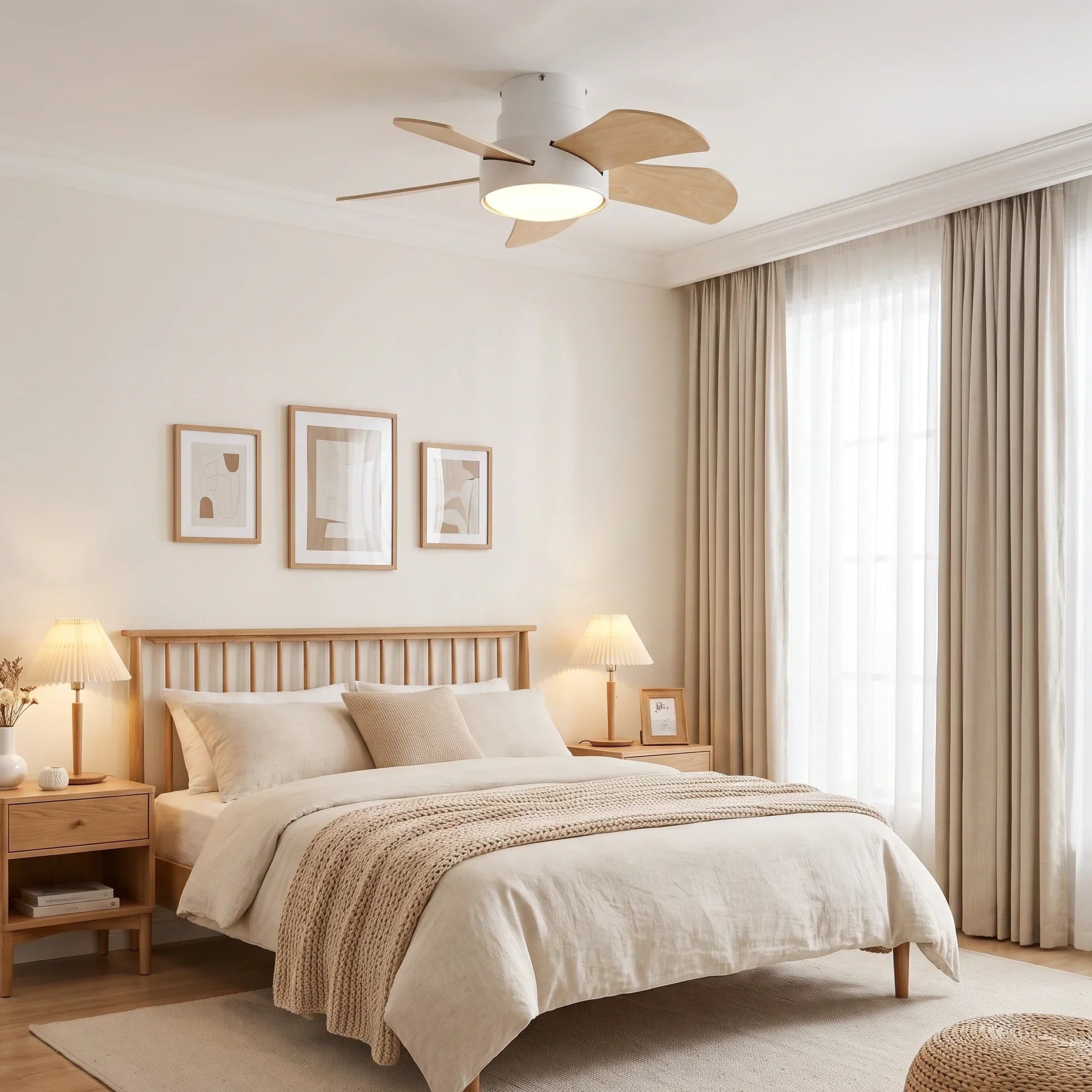 Weston Silent Ceiling Fan Ø76 cm with 5 Blades and LED Light