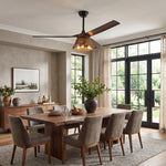 Calma Ø152cm Ceiling Fan with Rattan Light