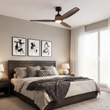 Louise Matte Black Ceiling Fan Ø142 cm with LED Light and 100% Solid Wood Blades