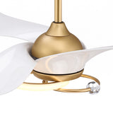 Ventilador de techo silencioso Aurea Oro Vintage Ø132 cm con luz LED