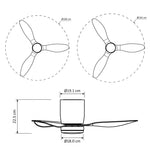 Sierra Ultra-Quiet DC Motor Ceiling Fan Ø106 cm / Ø132 cm with LED Light