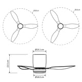 Sierra Ultra-Quiet DC Motor Ceiling Fan Ø106 cm / Ø132 cm with LED Light