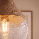 Glass Hemp rope textured Pendant Light Ø33cm