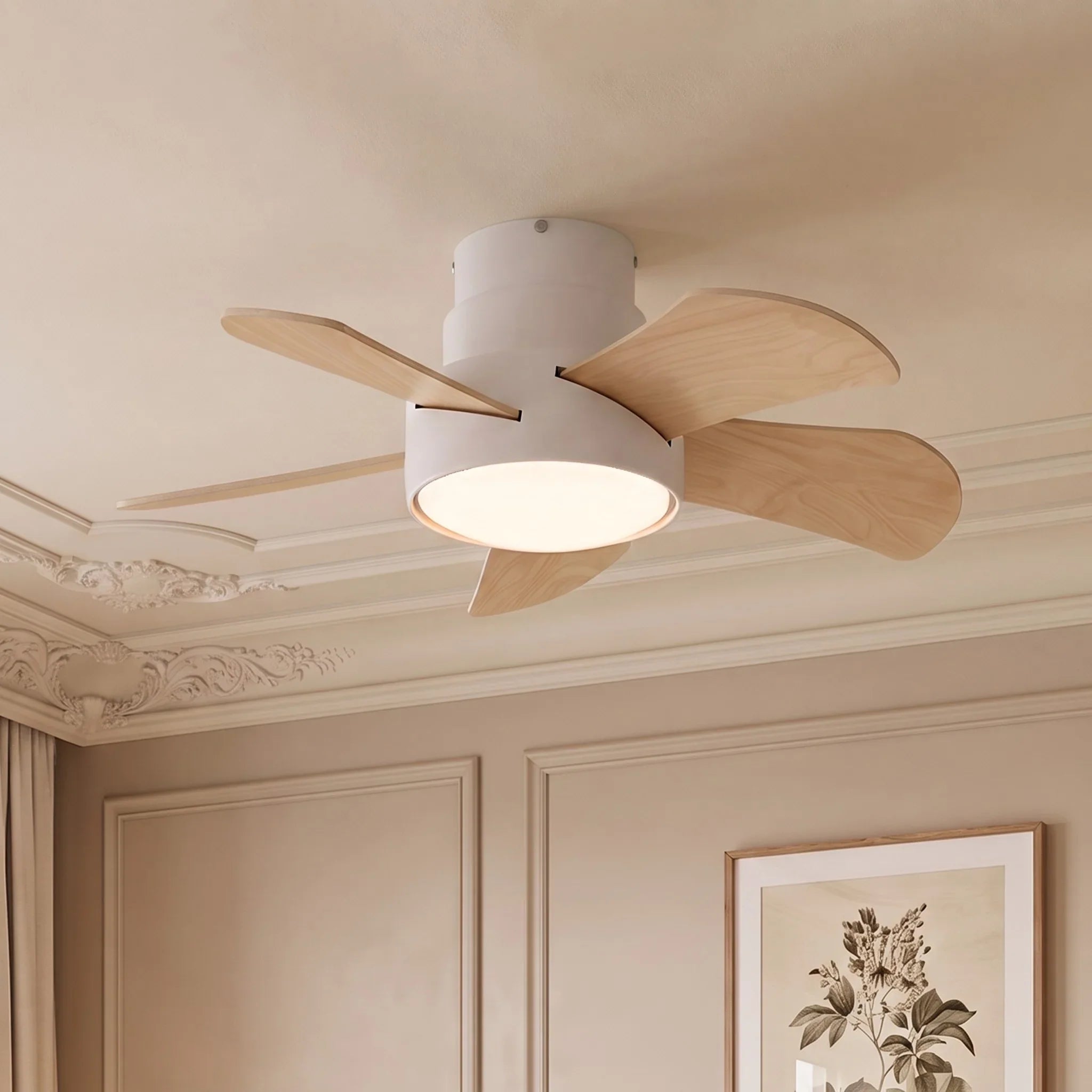 Weston Silent Ceiling Fan Ø76 cm with 5 Blades and LED Light