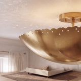 Scalloped-Edge Flush Mount Pendant Lights Ø42cm