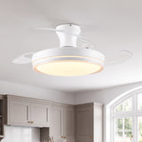 Ventilador de techo Aura motor DC ultrasilencioso de Ø91 cm con aspas retráctiles y luz LED 