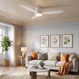 Ventilador de techo Sierra motor DC ultrasilencioso Ø106 cm y Ø132 cm con luz LED