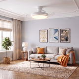 Ventilador de techo Aura motor DC ultrasilencioso de Ø91 cm con aspas retráctiles y luz LED 