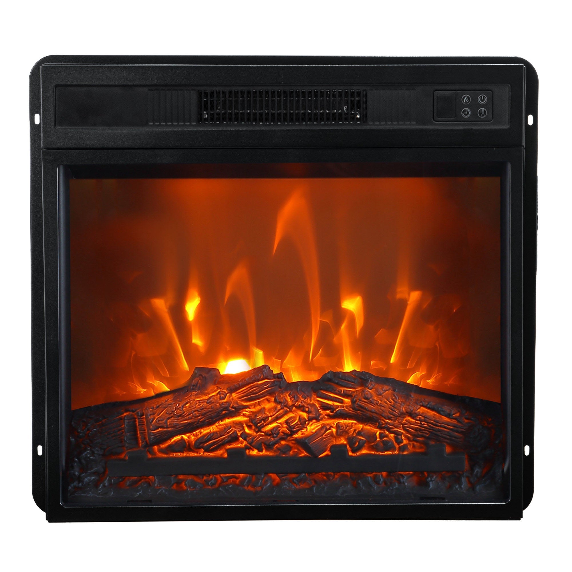 Chimenea eléctrica moderna con inserto negro de 18" con mando a distancia