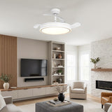 Ventilador de techo Serena motor DC ultrasilencioso de Ø100 cm con 3 aspas retráctiles y luz LED