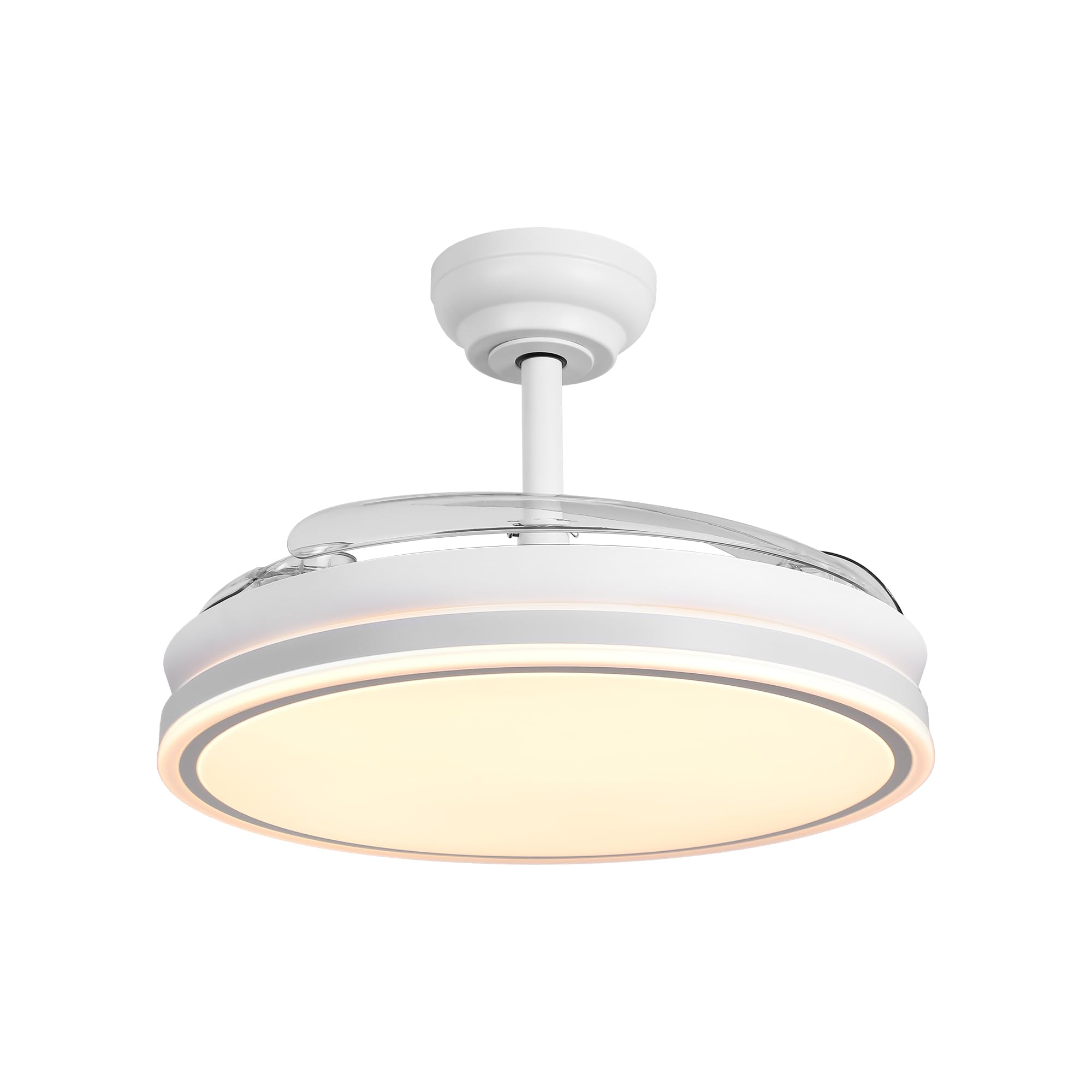 Ventilador de techo Serena motor DC ultrasilencioso de Ø100 cm con 3 aspas retráctiles y luz LED