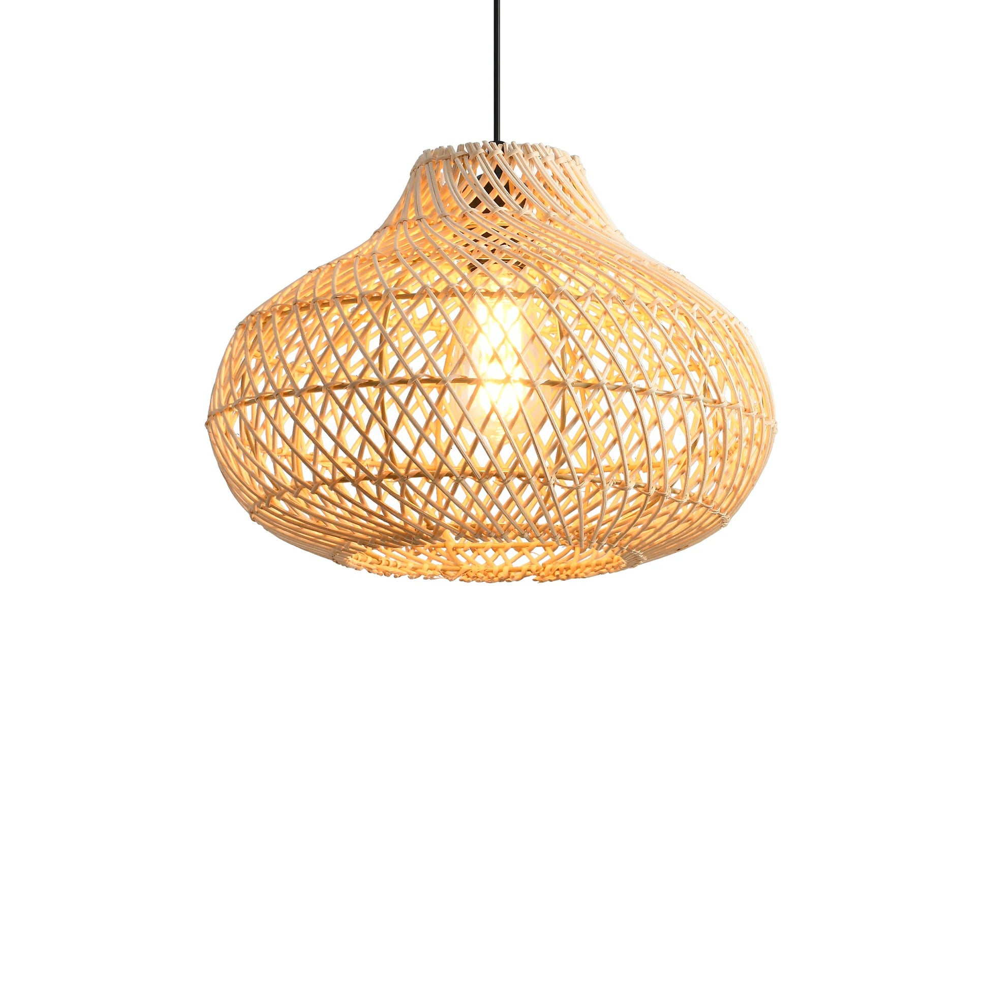 Lámpara colgante de ratán costero Ø48 cm