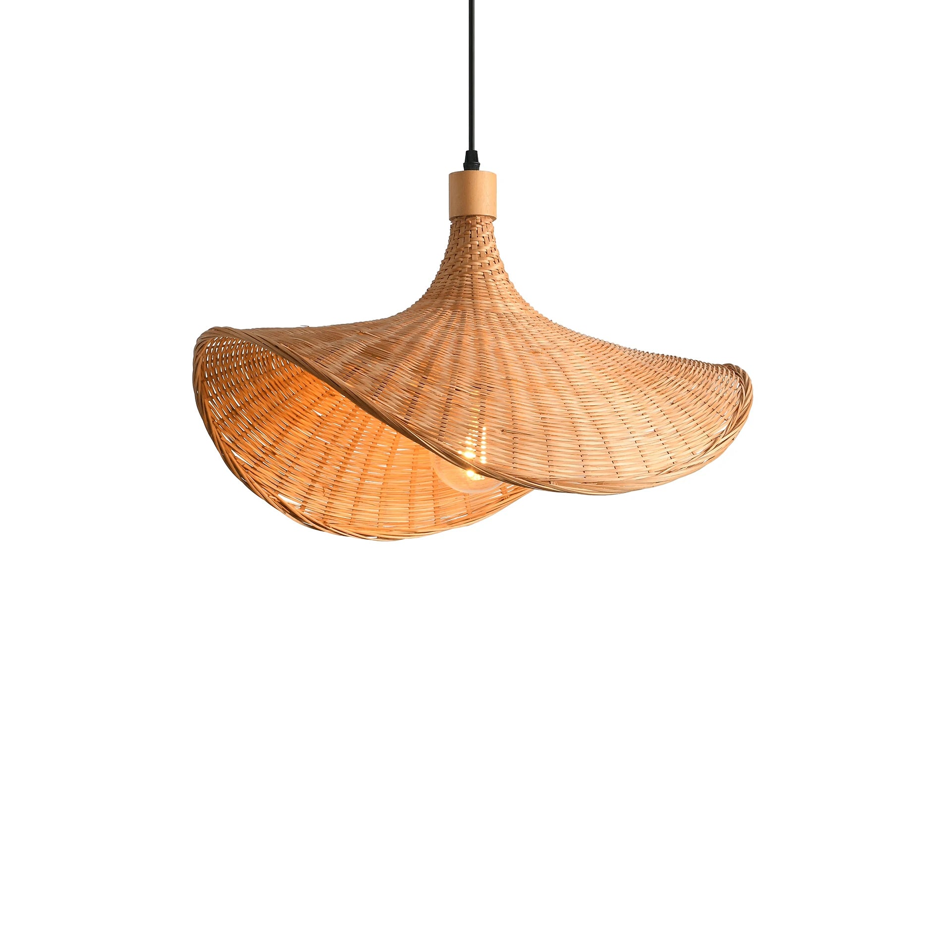 Lámpara colgante de bambú orgánico Wabi-Sabi Ø52 cm