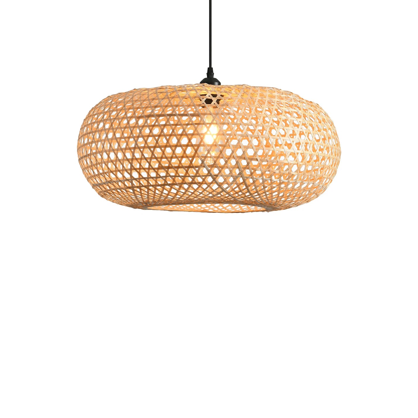 Lámpara colgante ovalada moderna y elegante de bambú Ø55cm