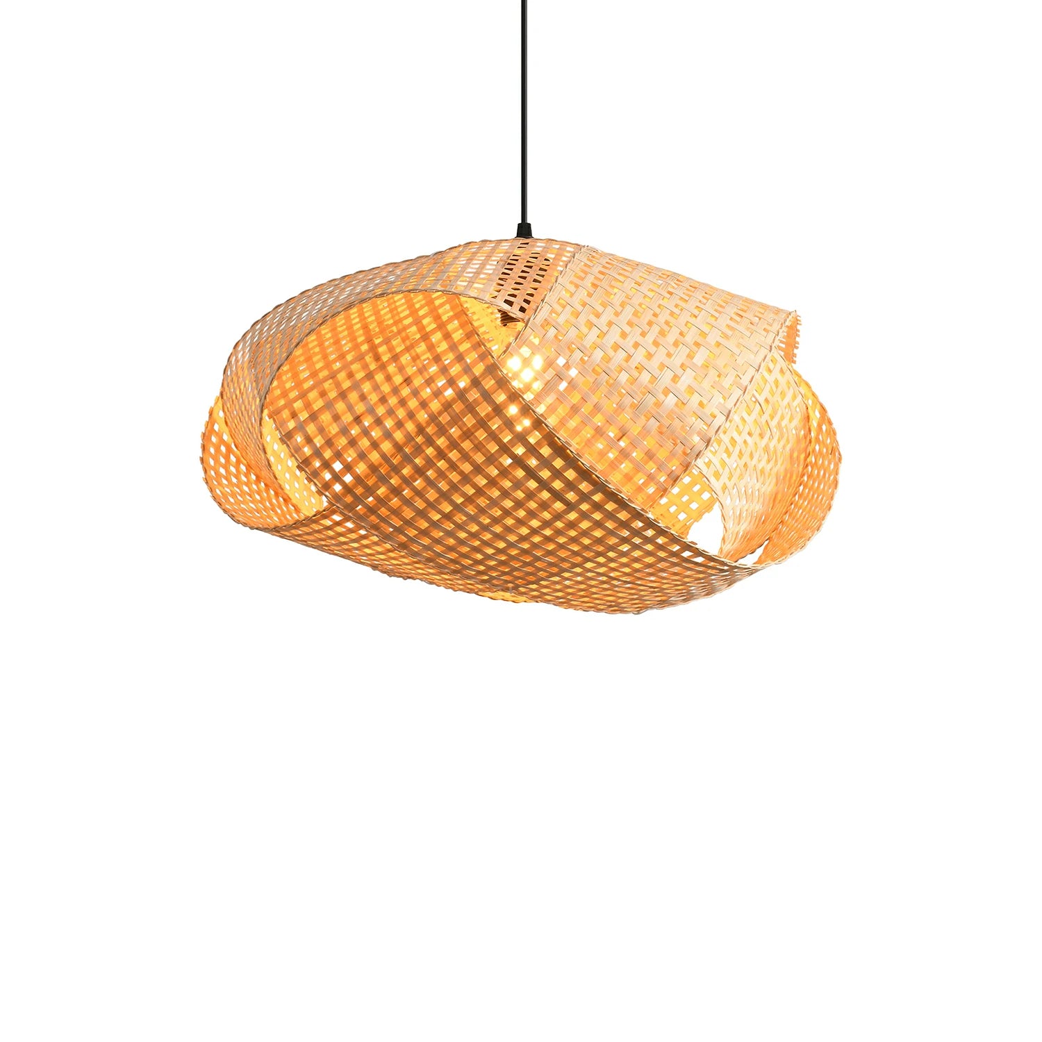 Lámpara colgante de bambú Earthy Wabi-Sabi Wave Ø50cm