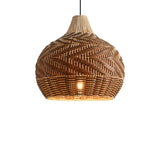 Lámpara colgante de ratán bohemio en forma de lágrima Ø48 cm