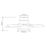 Ventilador de techo silencioso Weston Ø76 cm con 5 aspas y luz LED