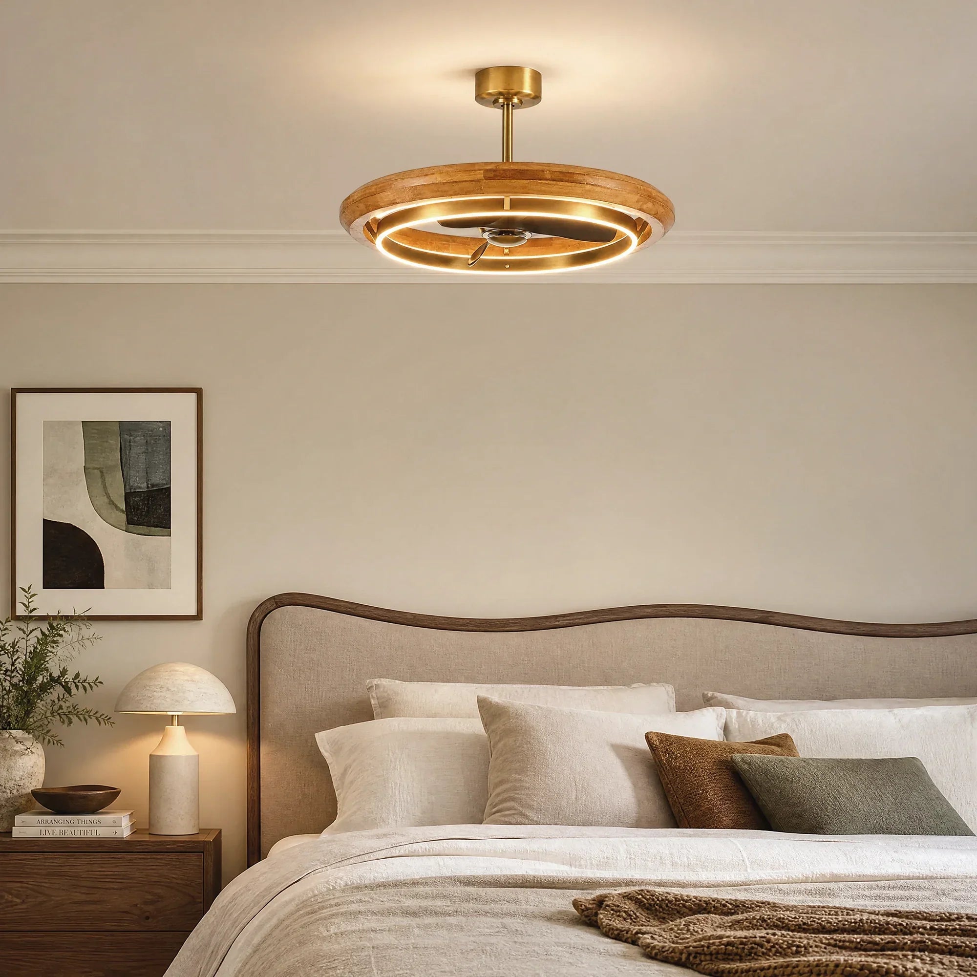 RAVELLO Ceiling Fan Ø84 cm with LED Light and Hidden Blades