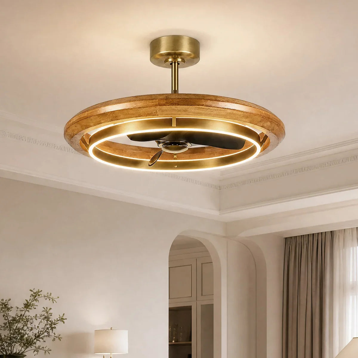 RAVELLO Ceiling Fan Ø84 cm with LED Light and Hidden Blades