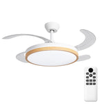 Ventilador de techo de 30W silencioso Ø106 cm con aspas retráctiles y luz LED