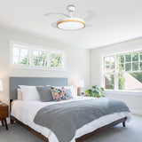 Ventilador de techo de 30W silencioso Ø106 cm con aspas retráctiles y luz LED
