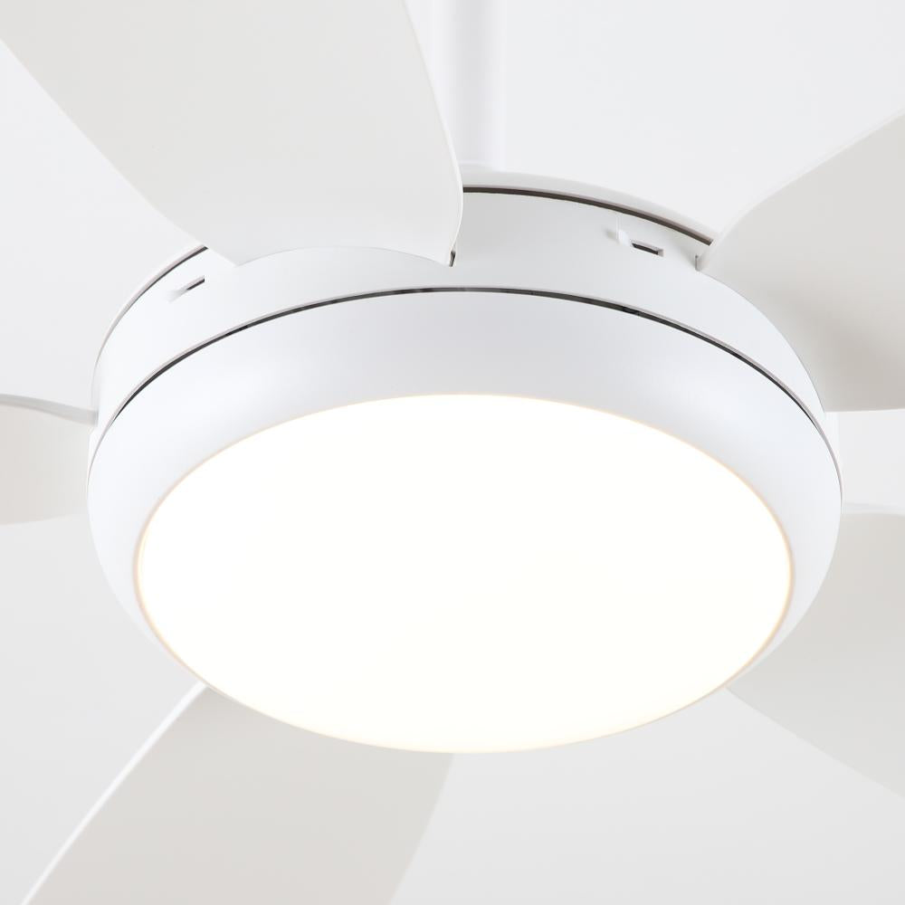 Ventilador de techo silencioso Ella en blanco de Ø106 cm con 5 aspas y luz LED