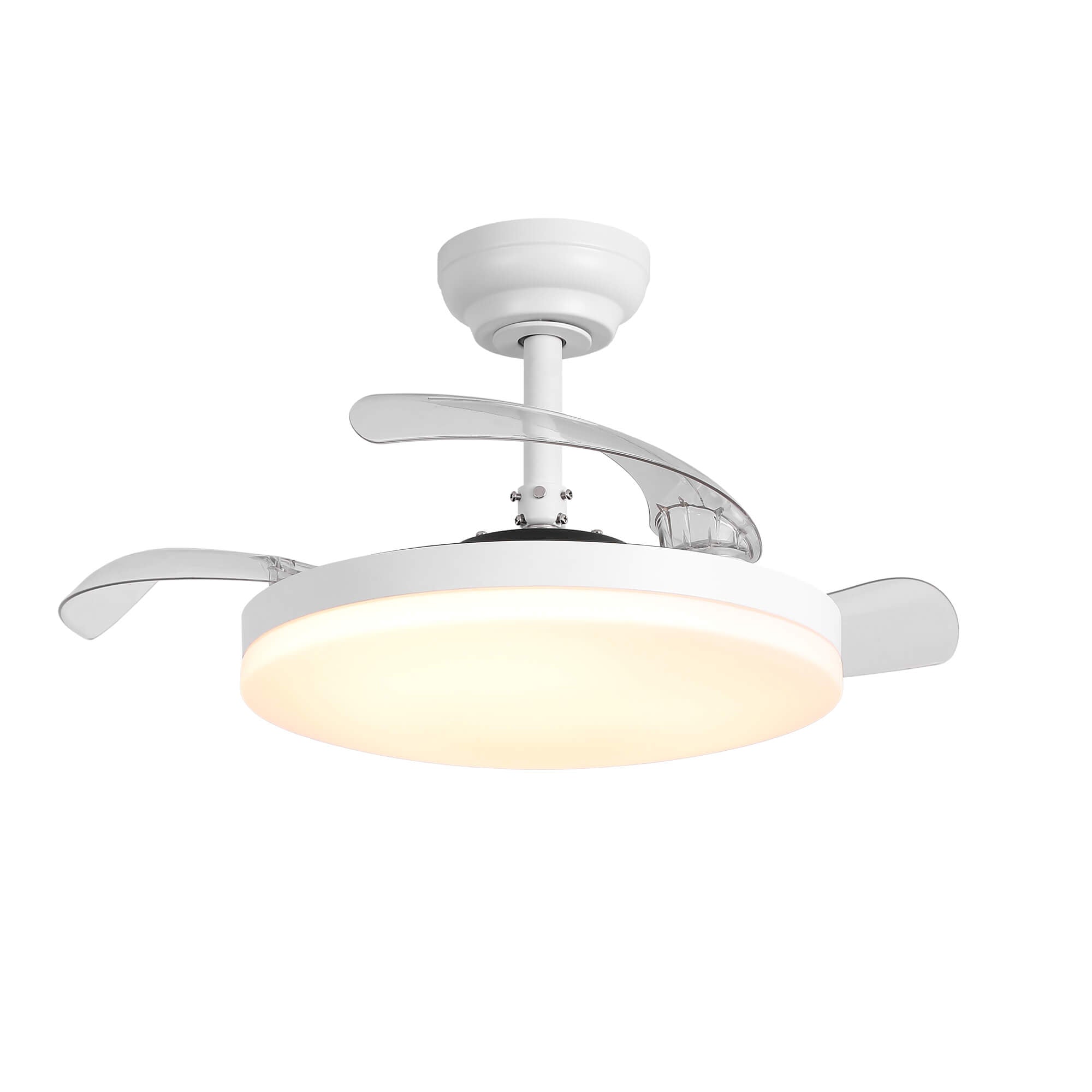 Ventilador de techo Raydon motor DC ultrasilencioso de Ø91 cm con aspas retráctiles y luz LED