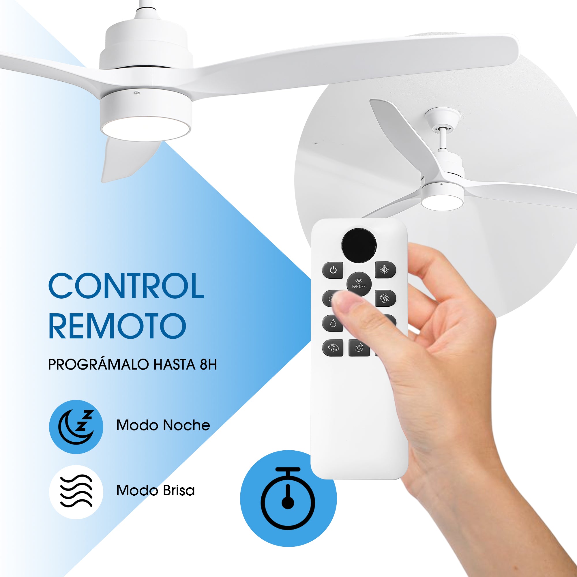 Ventilador de techo Modern Matte de 30 W Ø132 cm