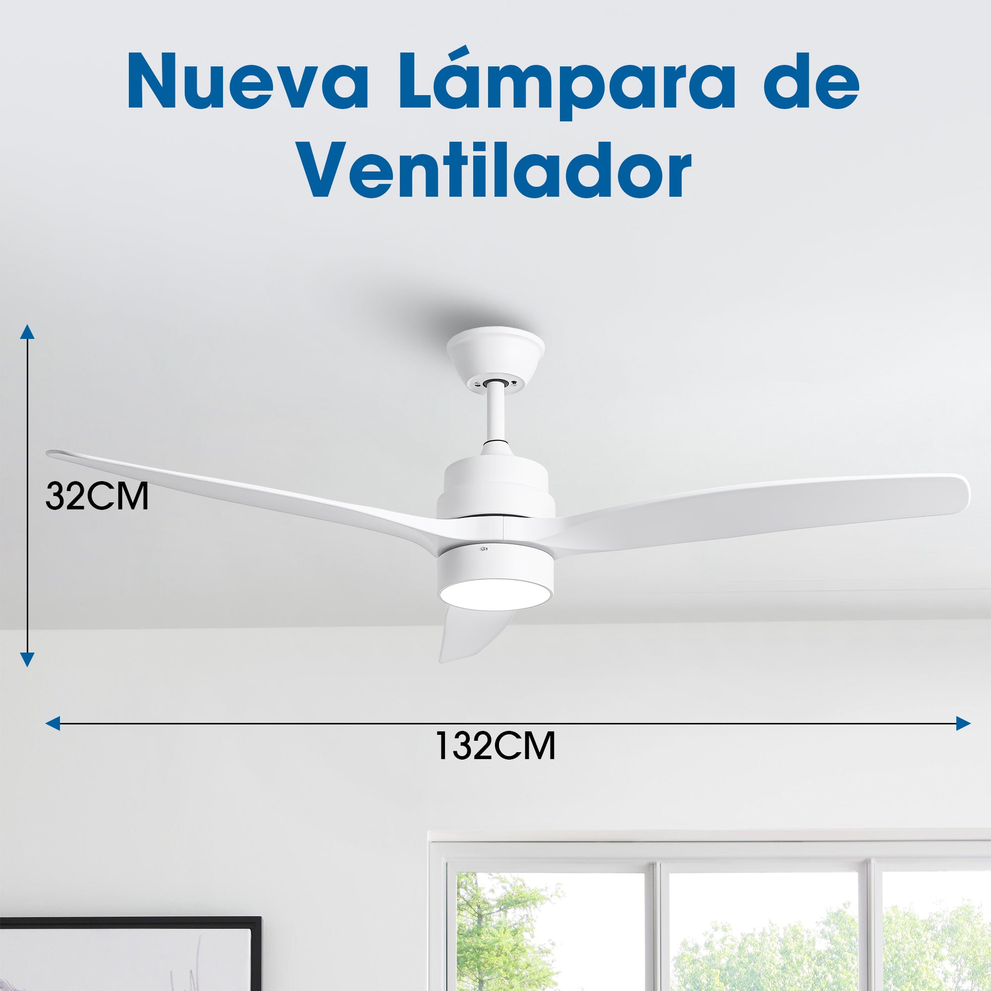 Ventilador de techo Modern Matte de 30 W Ø132 cm