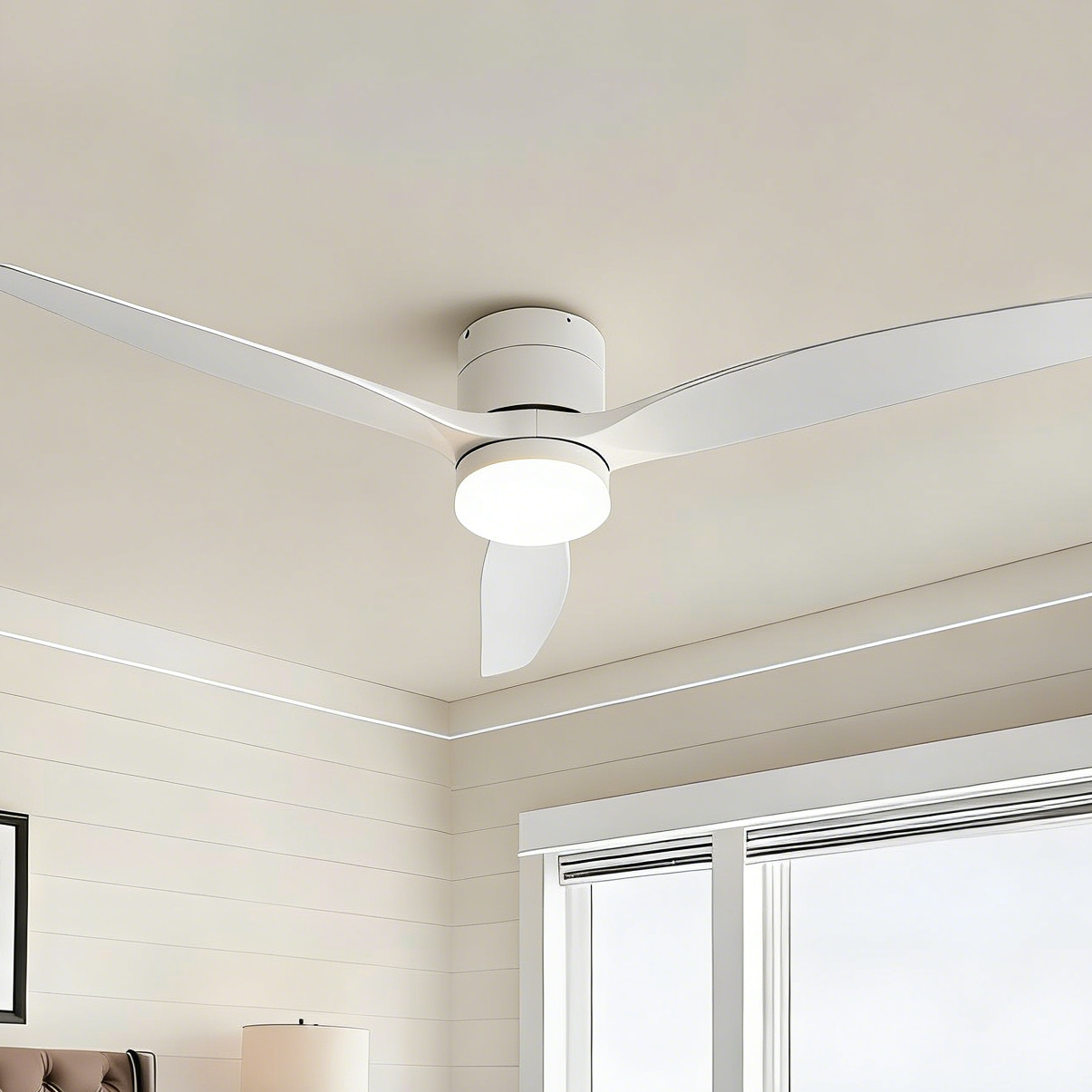 Ventilador de techo silencioso de 30 W Ø132 cm con luz LED