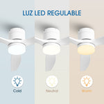 Ventilador de techo silencioso de 30 W Ø132 cm con luz LED
